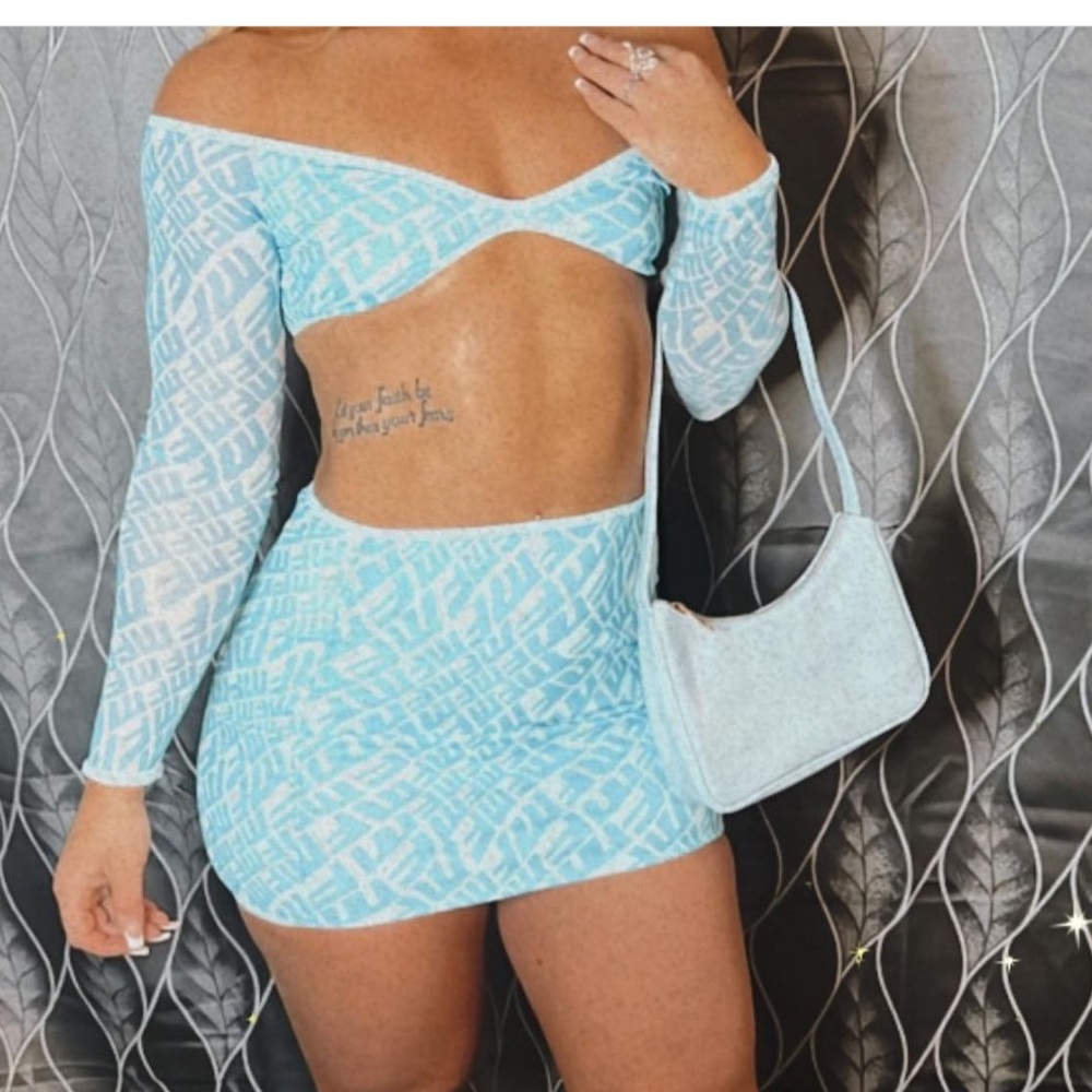 Blue WHITE FOX set
